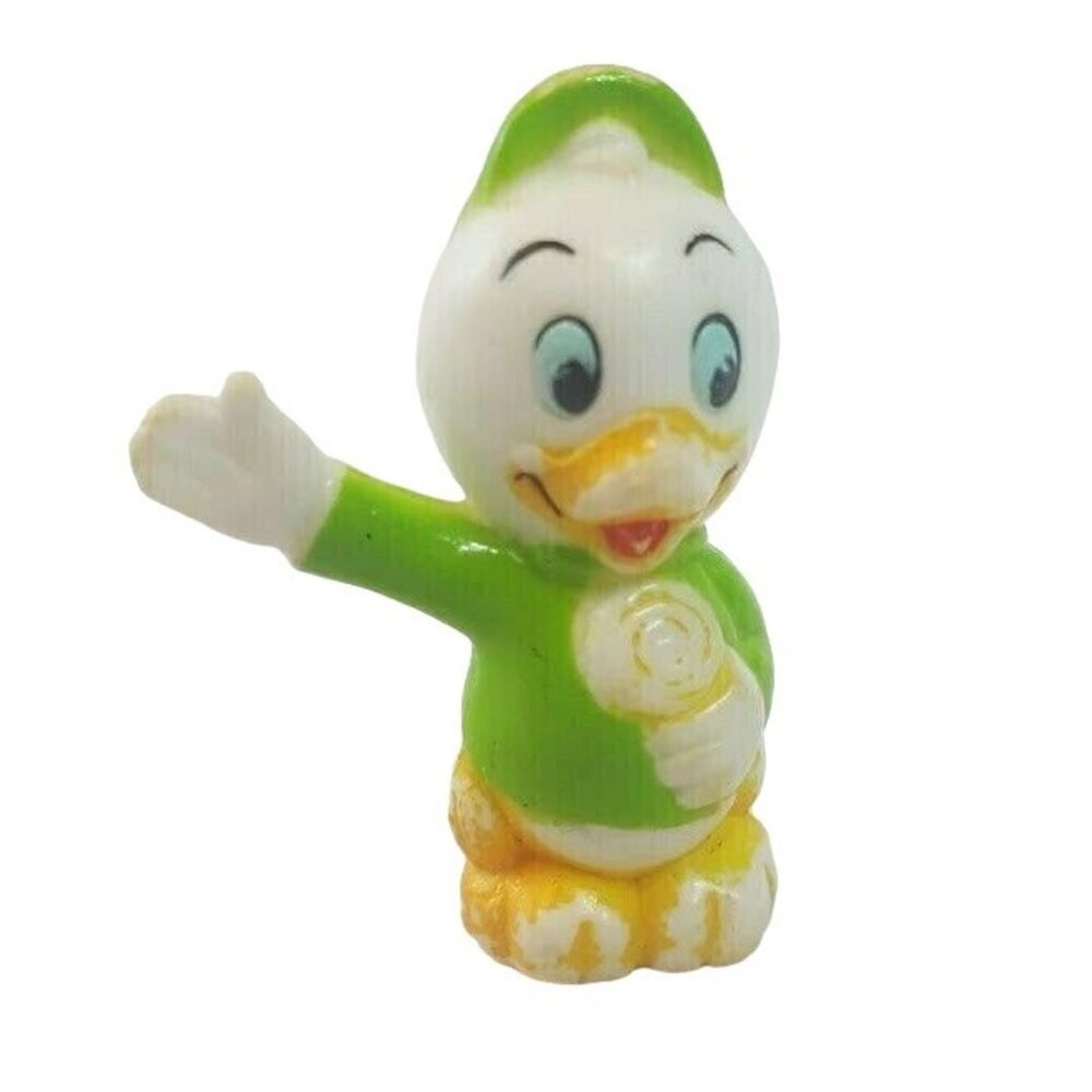 Vintage 1970's Walt Disney Plastic PVC Pencil Topper Green Duck Louie